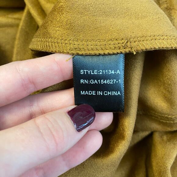 Joh NWT Abigail Suede‎ Top Womens Size XL In Caramel Boho - Picture 7 of 8